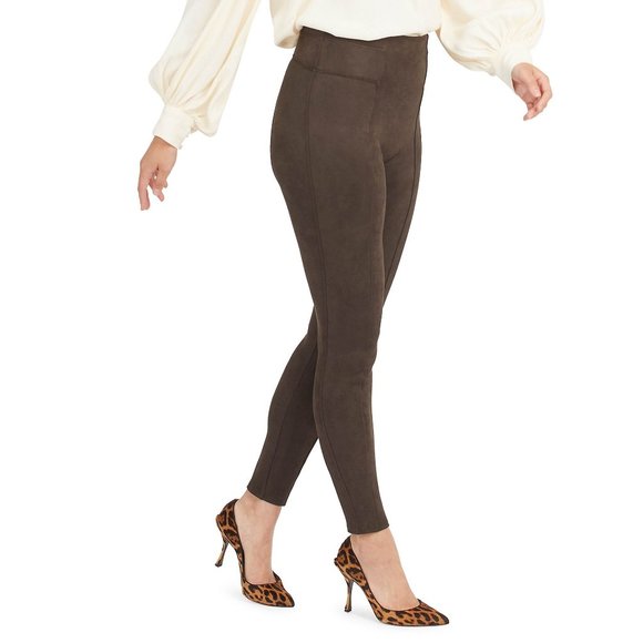 (NWT) Spanx - faux suede leggings in the shade "chocolate brown" (small) - Picture 1 of 4